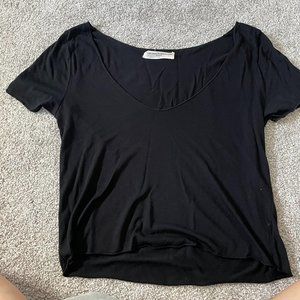 Urban Outfitters Black Wide Neck Crop Top